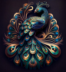 Art nouveau peacock background