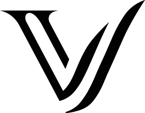 V initial lettering modern luxury and creative monogram logo design