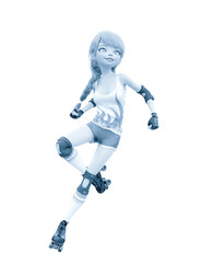 skate girl in action