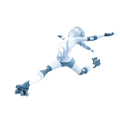 skate girl is doing a ballet jump