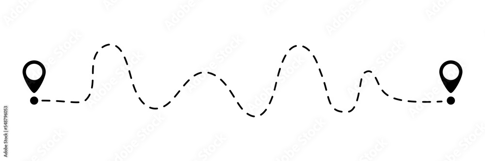 Poster pin map dotted line. navigation pointers. destination sign. vector illustration isolated on white.