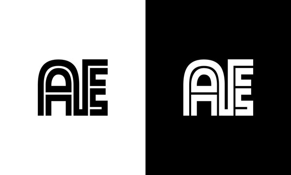 letter ae line atr modern logo design