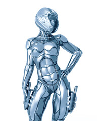 astronaut girl on sci-fi suit is watching © DM7
