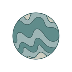 Planets of the solar system, sun in doodle style