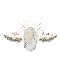 The baby Jesus was born. greeting card or banner. flat vector illustration. Marry Christmas and Happy New Year