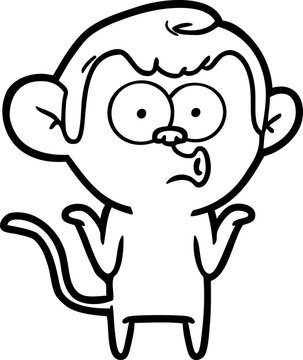 Cartoon Confused Monkey