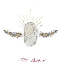 The baby Jesus was born. greeting card or banner. flat vector illustration. Marry Christmas and Happy New Year