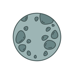 Planets of the solar system, sun in doodle style