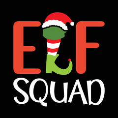 Elf squad Merry Christmas shirt print template - obrazy, fototapety, plakaty