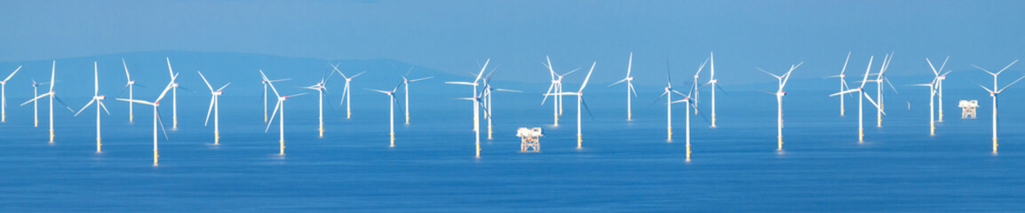 Environmental renewable energy park on the sea in Wales, UK
