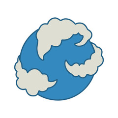 Planets of the solar system, sun in doodle style