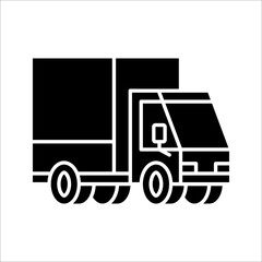 Truck delivery services, fast relocation, transportation company logo elements, shipping order, distribution line icon, vector illustration. color editable