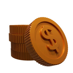 dollars gold coin symbol 3d render design