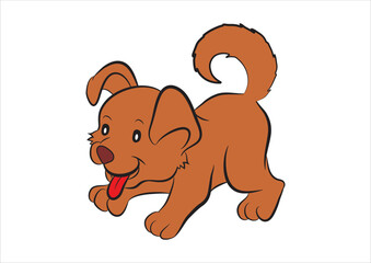 Cute Dog Cartoon Character Vector