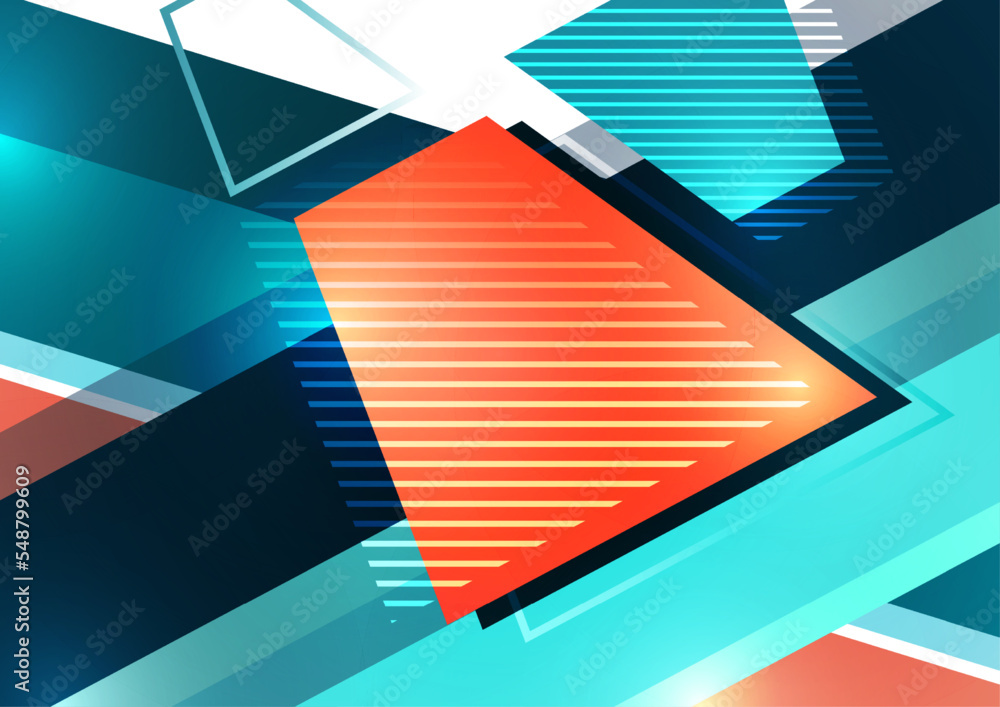 Poster geometric background. modern overlapping shapes. unusual color pattern for your design. business or 