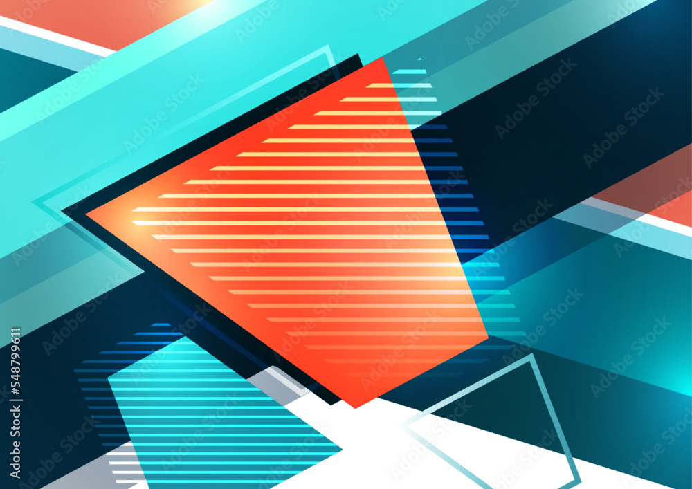 Poster geometric background. modern overlapping shapes. unusual color pattern for your design. business or 
