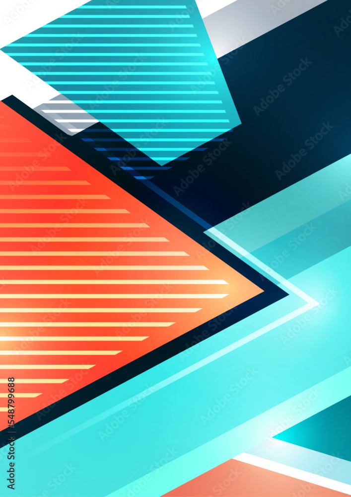 Aufkleber geometric background. modern overlapping shapes. unusual color pattern for your design. business or 