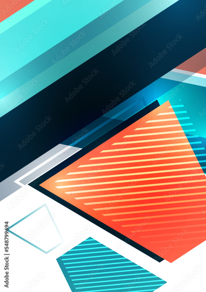 Poster geometric background. modern overlapping shapes. unusual color pattern for your design. business or 