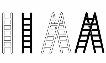 ladder icon set isolated on white background