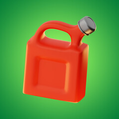 Premium game vehicle fuel icon 3d rendering on isolated background