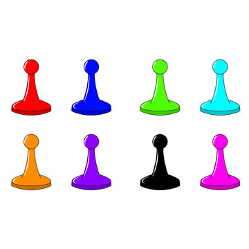 Board Game Pieces Flat Stock Illustration - Download Image Now