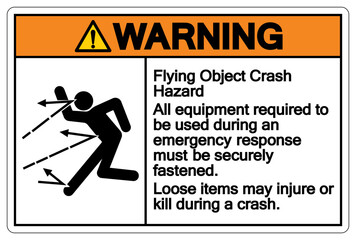 Warning Flying Object Crash Hazard Symbol Sign ,Vector Illustration, Isolate On White Background Label. EPS10