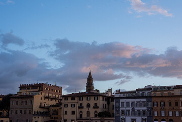 View of the evening town Florence; Italy. Panorama. Background.	