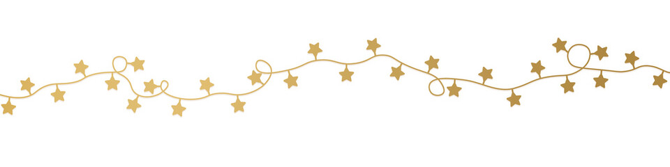 christmas golden garland with stars- vector illustration © chrupka