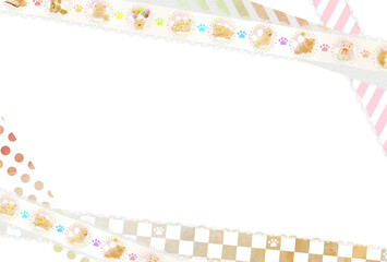 イラスト素材:かわいいテープ風フレーム