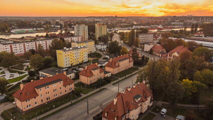Drone view of the Przerobka district of Gdańsk.
