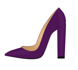 Purple platform shoe. vector illustration