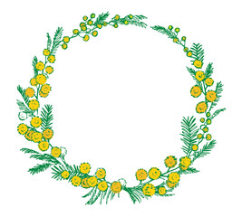 Round Mimosa frames. Sketch.	