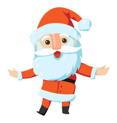 Illustration of Santa. Santa Claus with speech bubble. Christmas cartoon character.