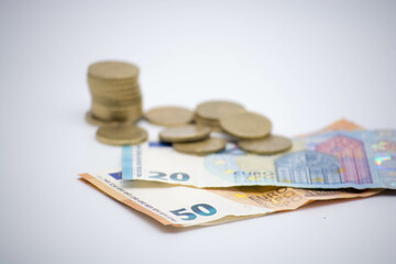 In times of great economic and financial crisis. Cash. Euro. Copy Space.