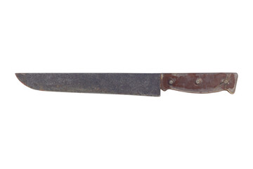 knife, old rusty kitchen knife isolated from background