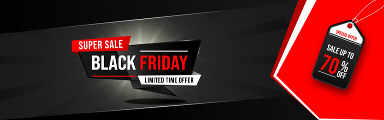 Black friday sale banner vector modern design.