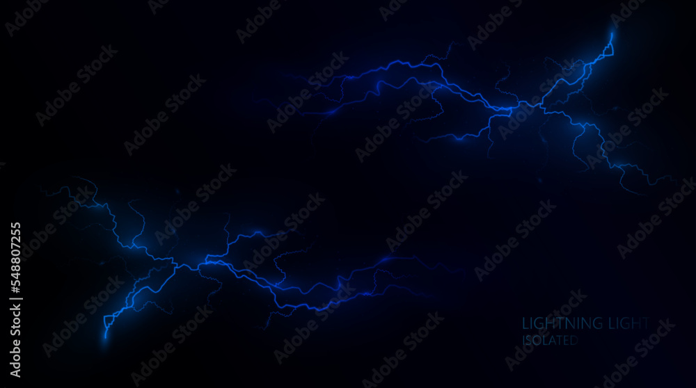Poster light blue isolated vector lightning png. magic light abstract lines. realistic natural lightning ne