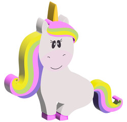 3d unicorn cut-out