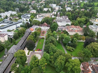Fototapeta premium Bad Reichenhall spa town Bavaria Germany drone aerial view ..