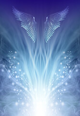 Guardian Angel Rising Up Vision - flowing white light with sparkles radiating outwards and...