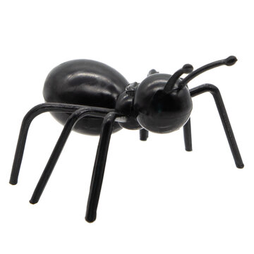 a single black plastic ant