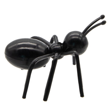 a single black plastic ant