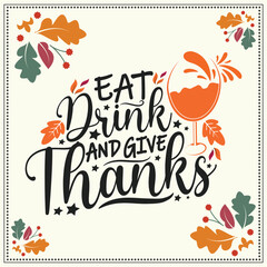 Fototapeta premium Thanksgiving typographic design illustration greeting card template. 