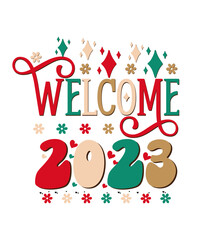 Naklejka premium Happy New Year SVG PNG PDF, New Year Shirt Svg, Retro New Year Svg, Cosy Season Svg, Hello 2023 Svg, New Year Crew Svg, Happy New Year 2023 Happy New Year svg, Fireworks svg, New Years Eve svg, New Ye