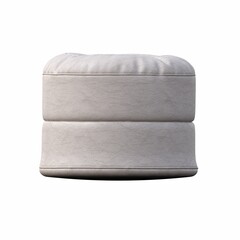 soft pouf isolated on white background, interior furniture, 3D illustration, cg render