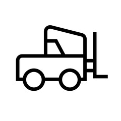 Simple forklift icon. Cargo handling vehicle. Logistics. Vector.