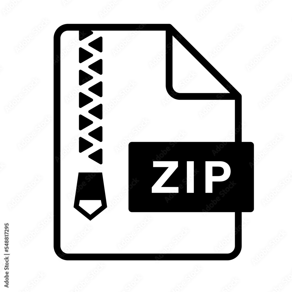 Poster zip file icon. archive file. vector.