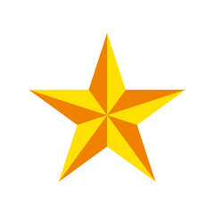 golden star icon in trendy flat design