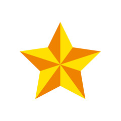 golden star icon in trendy flat design