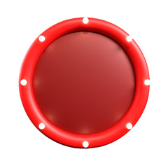 circular red plastic base with light spheres